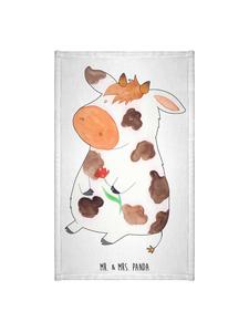 Mr. & Mrs. Panda Белое полотенце с изображением коровы без надписи