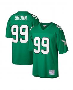 Мужская футболка jerome brown kelly green philadelphia eagles big and tall 1990 года, копия джерси для пенсионеров Mitchell & Ness, мульти