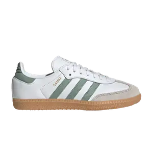 Кроссовки adidas Samba OG J White Silver Green, белый