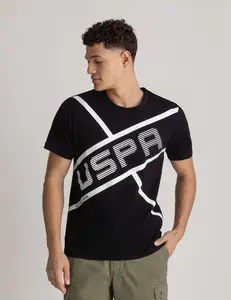 Футболка U.S. Polo Assn Uspa Linear Graphic Jersey, черный