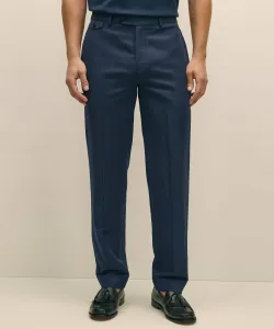 Брюки из льна/хлопка, однотонные, с гладкой передней частью, стандартного кроя.