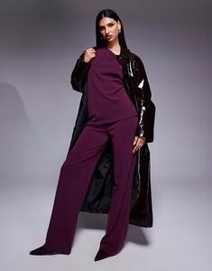 Широкие брюки купро ASOS DESIGN цвета винограда