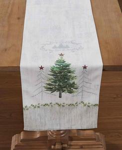 Дорожка из полиэстера с изображением деревьев, 14" x 72" Avanti, Green