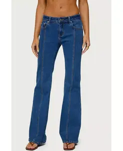 Женские джинсы Starrie Panel Stitch с низкой талией Edikted, синий