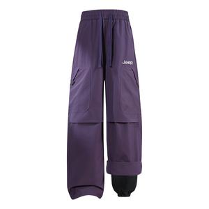 Повседневные брюки унисекс утепленные с флисовой подкладкой карго Jeep, фиолетовый