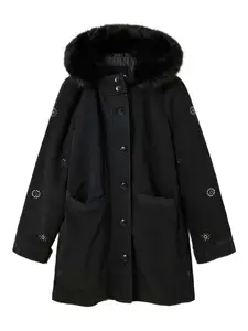 Парка с отделкой из меха Desigual, черный