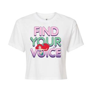 Укороченная футболка Disney's The Little Mermaid Your Voice для юниоров Licensed Character, белый