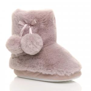 Сапогами меховые Ajvani с помпонами, серо-коричневый