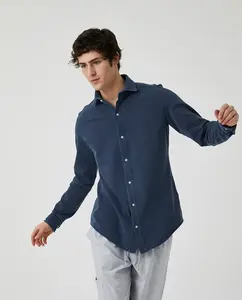 Мужская рубашка из пике Kiff-Kiff, темно-синий