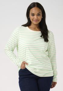 Топ Kaffe Curve WINNI, Antiquie White Green Stripe/Green