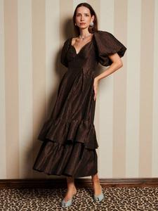 Античный жаккардовый миди-платье Sister Jane, Brown