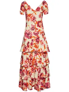 Ярусное платье макси Flamenco La DoubleJ, нейтральный