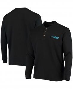 Мужская черная футболка с длинным рукавом carolina panthers maverick thermal henley Dunbrooke, черный