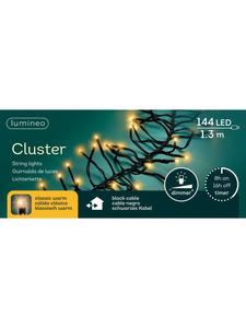 Lumineo Гирлянда CLUSTER, 144 светодиода, 1,3 м, черный кабель, классический теплый белый свет