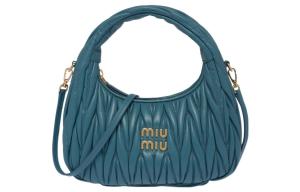 Wander Series Мягкая овчинная кожа Переносная сумка через плечо Женская Морская синяя MIU MIU