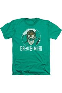 Футболка DC Comics Lantern Circle для взрослых Heather Gildan, цвет kelly green