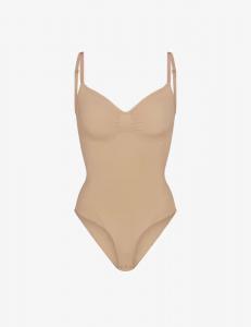 Бесшовное боди с рельефным узором SKIMS, цвет Clay