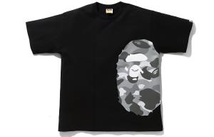 Футболка Bape Color Camo Side Big Ape Head Relaxed Tee A BATHING APE, бело-фиолетовая