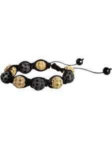 Adeliás Женский текстильный браслет с цирконием, 19 см, черный