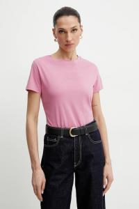 Хлопковая футболка Boss Orange, розовый