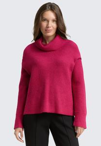 Джемпер TOM TAILOR ROLLKRAGENPULLOVER, Dark Pink Melange/Pink