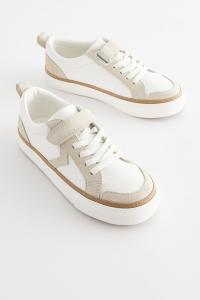 Кроссовки в стиле шеврон с эластичными шнурками и застежкой на липучки Next, белый