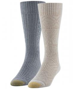 Мужские носки с усиленным носком и текстурой шеврон, комплект из 2 пар Gold Toe, Grey/Beige