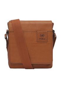 Сумка через плечо Гайд Парк, кожа, нашивка, однотонная, женская strellson, цвет Cognac