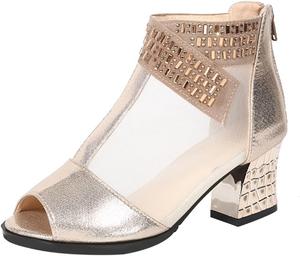 DMGYCK Сексуальные танцевальные туфли на каблуке для женщин с сеткой, вечерние праздничные сандалии, ботильоны с открытым носком