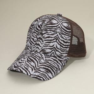 Бейсболка с сетчатой ​​задней частью и зебровым принтом FASHNZFAB, белый