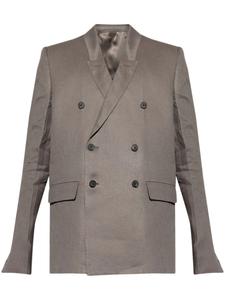 Двубортный льняной блейзер Rick Owens, серый
