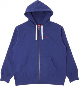Толстовка Supreme Small Box Drawcord Zip Up Hooded Sweatshirt 'Washed Navy', синий