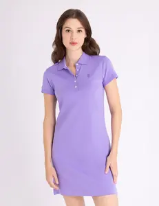 Платье-футболка U.S. Polo Assn Slim Fit Polo, фиолетовый