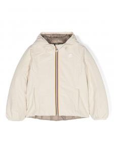 K Way Kids пуховик с капюшоном и логотипом, белый