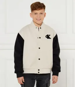 Бомбер ХЕЗЕР regular fit Calvin Klein Jeans, бежевый