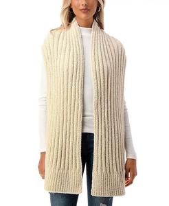 Женский ультрамягкий однотонный шарф в рубчик Marcus Adler, слоновая кость