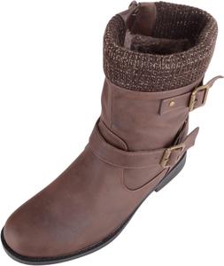 Женские зимние повседневные ботинки ABSOLUTE FOOTWEAR с легкой застежкой на липучке из искусственной кожи для прогулок на улице, Brown