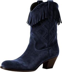 Женские ботинки FOWT с круглым носком, средней высоты, с кисточкой, на массивном низком каблуке, на молнии, повседневные ковбойские ботинки для осени и зимы, размеры 4-16 US, Navy