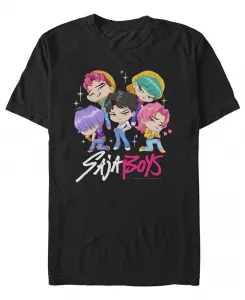 Мужская футболка K-Pop Demon Hunters Saja Boys Chibi Group Fifth Sun, черный