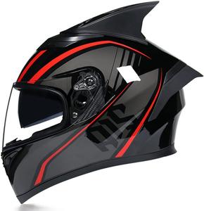 Шлем мотоциклетный Ceglia Full Face, черный / красный / серый