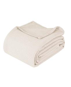 Легкое тканое одеяло Nobel Cotton Jacquard Dobby Weave Textured Chevron, размер Twin Superior, Ivory
