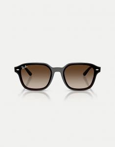 Солнцезащитные очки Ray-Ban Rb4458d квадратной формы с коричневыми линзами в прозрачном темно-коричневом цвете