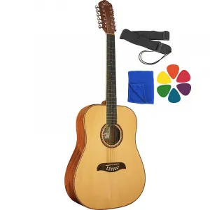 Акустическая гитара Oscar Schmidt OD312 Dreadnought на 12 струн с ремнем и медиаторами