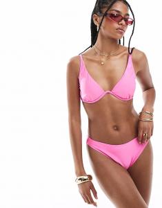 Плавки-бикини в стиле хипстер ярко-розового цвета New Look