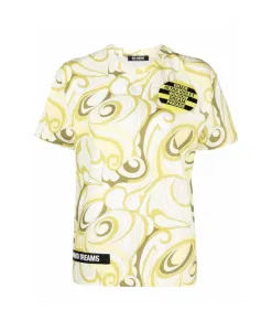 Футболка с абстрактным принтом Raf Simons, зеленый