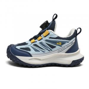 Детские баскетбольные кроссовки с низким верхом, амортизирующие, устойчивые к истиранию, дышащие, противоскользящие Mulinsen, синий