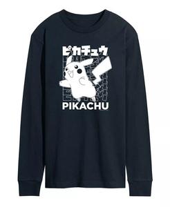 Мужская футболка с длинным рукавом Pokemon Pikachu AIRWAVES, синий