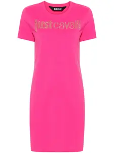 Платье-рубашка с логотипом Just Cavalli, розовый