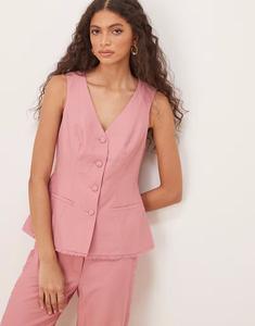 Жилет с кружевной отделкой по краю, розовый Asos Design