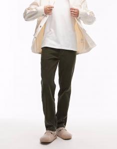 Брюки-чиносы XX свободного кроя с широкими вельветовыми вставками темно-зеленого цвета Levi'S